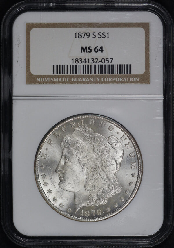 Obverse of this 1879-S Morgan Dollar NGC MS-64
