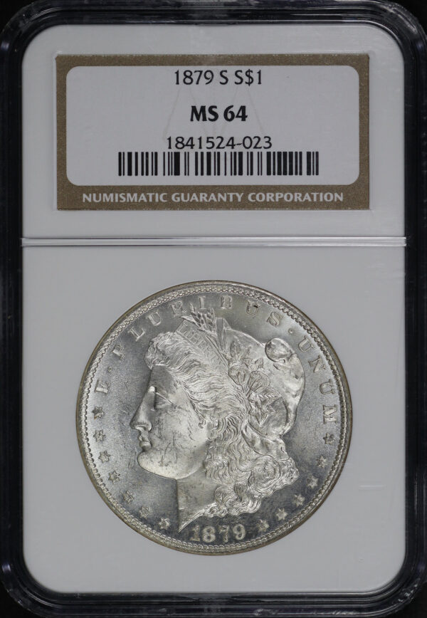 Obverse of this 1879-S Morgan Dollar NGC MS-64