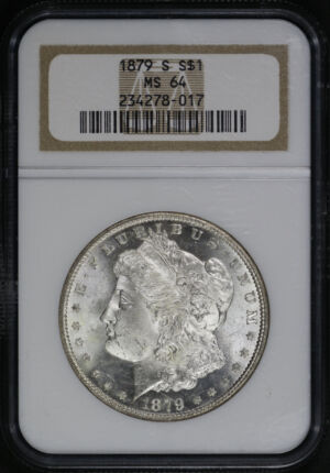 Obverse of this 1879-S Morgan Dollar NGC MS-64