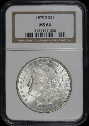 Obverse of this 1879-S Morgan Dollar NGC MS-64