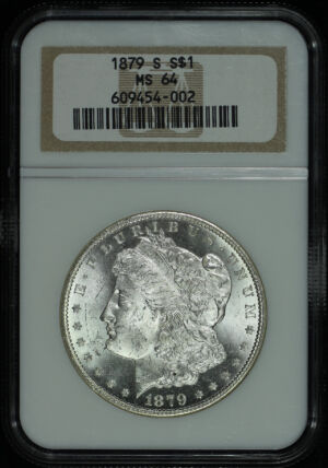 Obverse of this 1879-S Morgan Dollar NGC MS-64