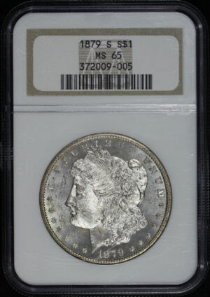 Obverse of this 1879-S Morgan Dollar NGC MS-65