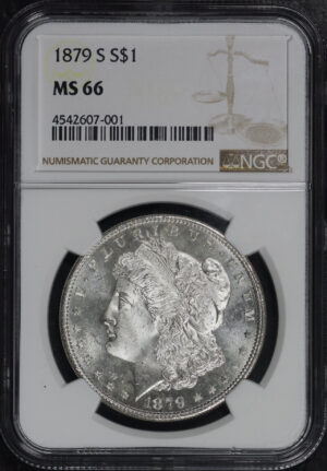 Obverse of this 1879-S Morgan Dollar NGC MS-66
