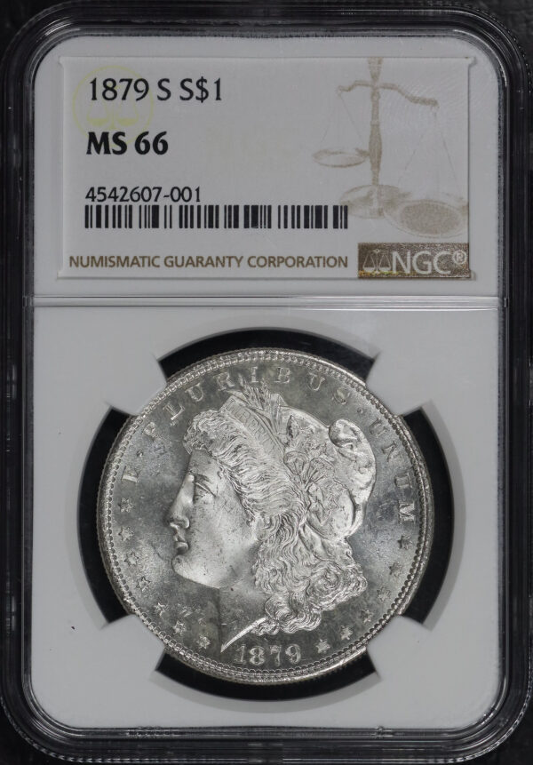 Obverse of this 1879-S Morgan Dollar NGC MS-66