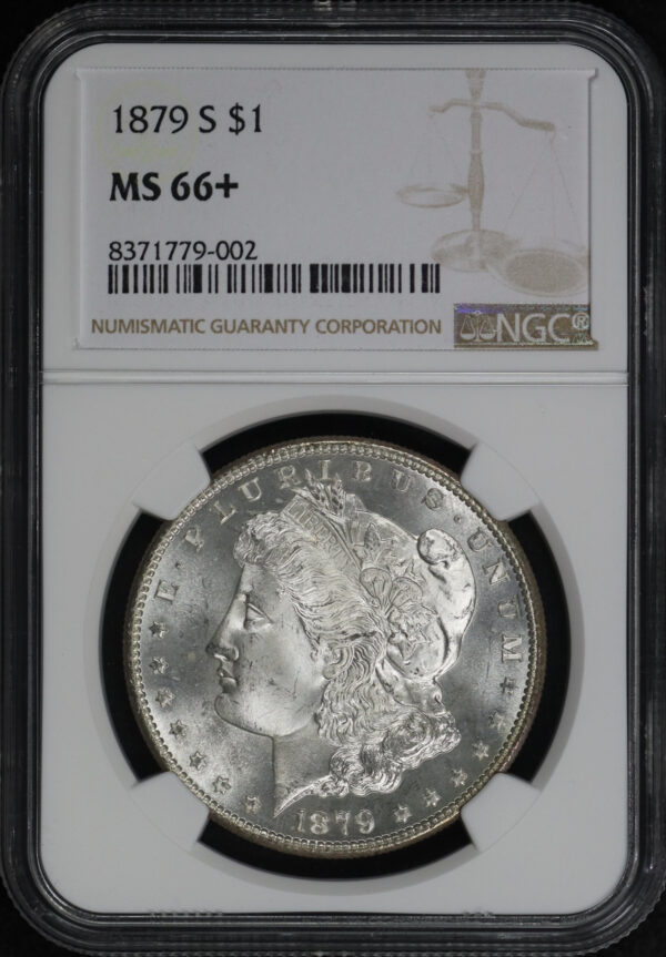 Obverse of this 1879-S Morgan Dollar NGC MS-66+