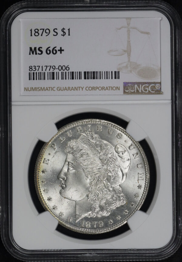 Obverse of this 1879-S Morgan Dollar NGC MS-66+
