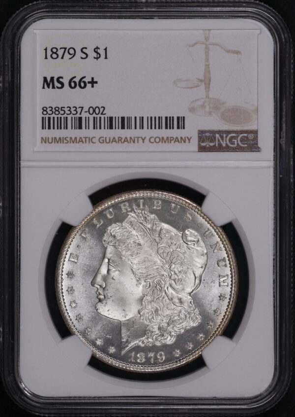 Obverse of this 1879-S Morgan Dollar NGC MS-66+