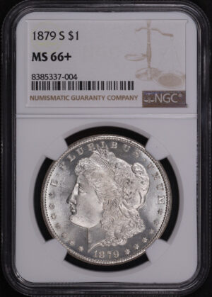 Obverse of this 1879-S Morgan Dollar NGC MS-66+