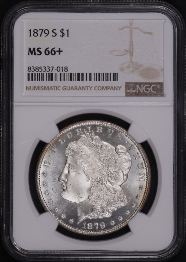 Obverse of this 1879-S Morgan Dollar NGC MS-66+
