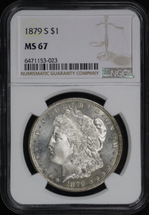 Obverse of this 1879-S Morgan Dollar NGC MS-67