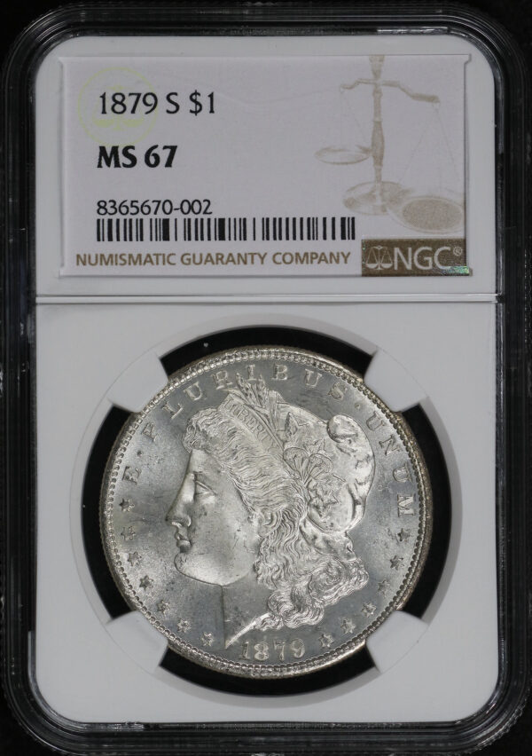 Obverse of this 1879-S Morgan Dollar NGC MS-67