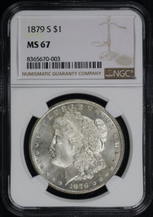 Obverse of this 1879-S Morgan Dollar NGC MS-67