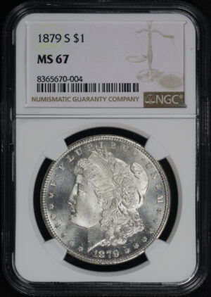 Obverse of this 1879-S Morgan Dollar NGC MS-67