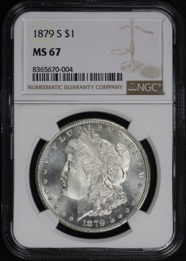 Obverse of this 1879-S Morgan Dollar NGC MS-67