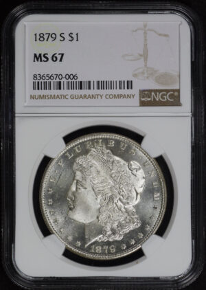 Obverse of this 1879-S Morgan Dollar NGC MS-67