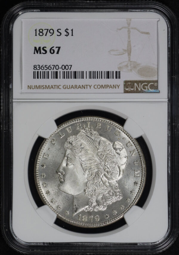 Obverse of this 1879-S Morgan Dollar NGC MS-67