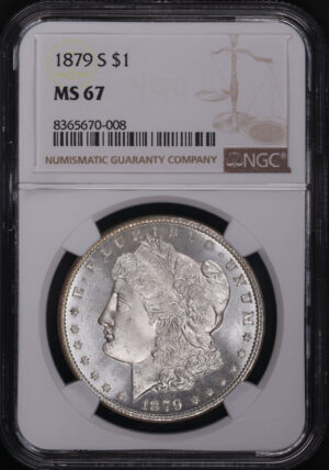 Obverse of this 1879-S Morgan Dollar NGC MS-67