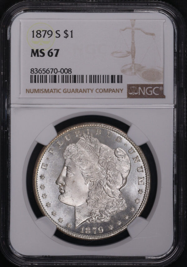 Obverse of this 1879-S Morgan Dollar NGC MS-67