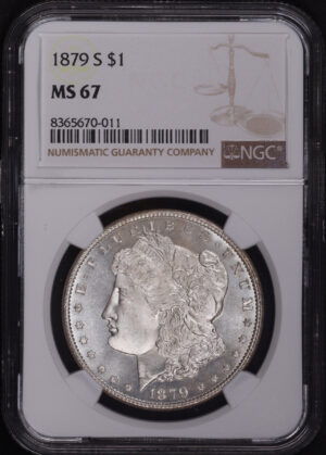 Obverse of this 1879-S Morgan Dollar NGC MS-67