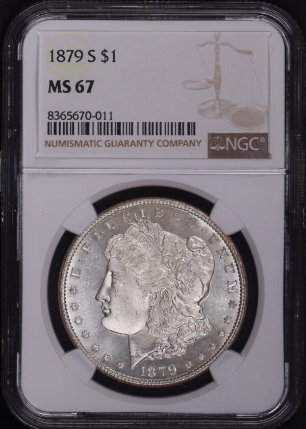 Obverse of this 1879-S Morgan Dollar NGC MS-67