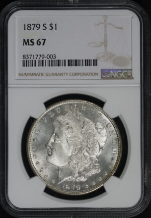Obverse of this 1879-S Morgan Dollar NGC MS-67