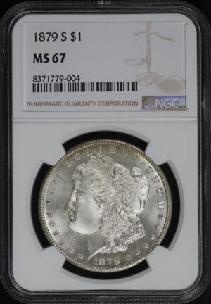 Obverse of this 1879-S Morgan Dollar NGC MS-67