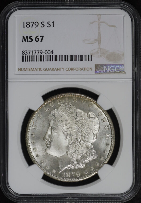 Obverse of this 1879-S Morgan Dollar NGC MS-67