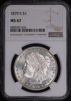 Obverse of this 1879-S Morgan Dollar NGC MS-67