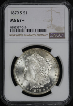 Obverse of this 1879-S Morgan Dollar NGC MS-67+