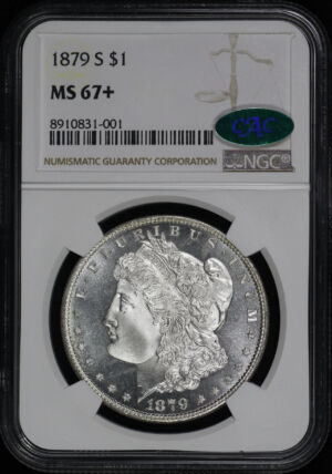 Obverse of this 1879-S Morgan Dollar NGC MS-67+ CAC