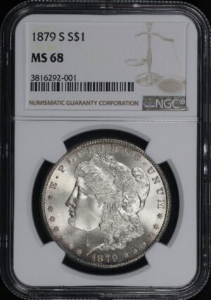 Obverse of this 1879-S Morgan Dollar NGC MS-68