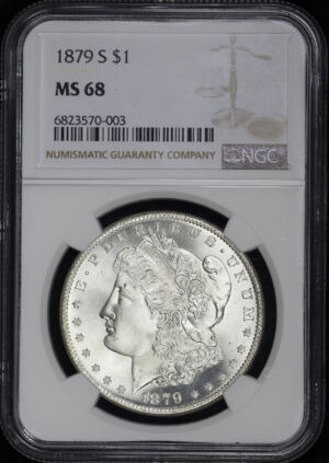 Obverse of this 1879-S Morgan Dollar NGC MS-68