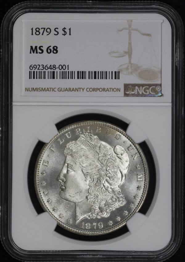Obverse of this 1879-S Morgan Dollar NGC MS-68