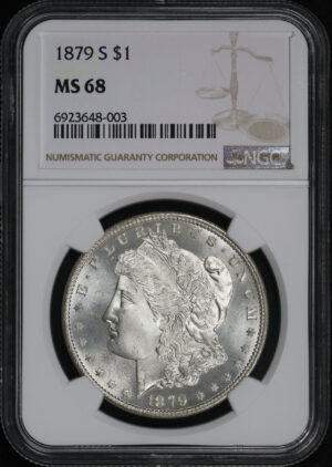 Obverse of this 1879-S Morgan Dollar NGC MS-68