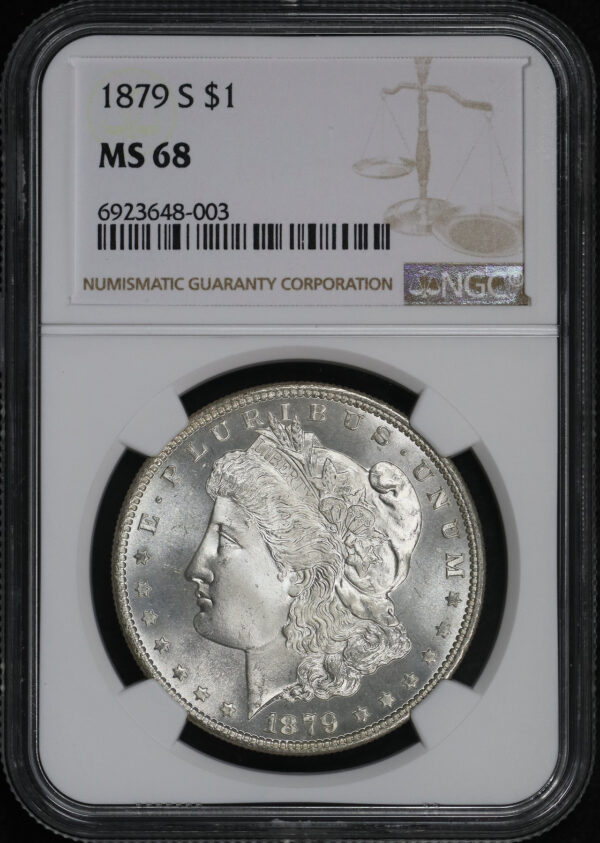 Obverse of this 1879-S Morgan Dollar NGC MS-68