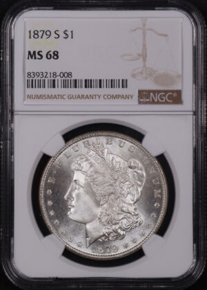 Obverse of this 1879-S Morgan Dollar NGC MS-68
