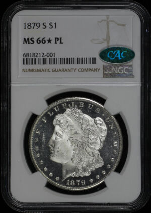 Obverse of this 1879-S Morgan Dollar NGC MS-66★ PL CAC