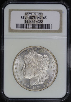 Obverse of this 1879-S Reverse Of 1878 Morgan Dollar NGC MS-63