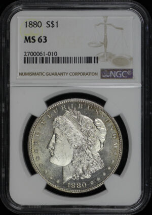 Obverse of this 1880 Morgan Dollar NGC MS-63