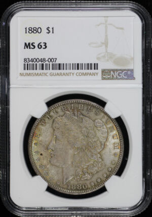 Obverse of this 1880 Morgan Dollar NGC MS-63