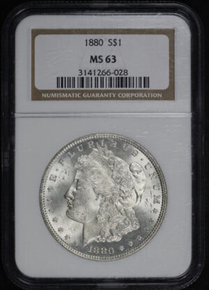Obverse of this 1880 Morgan Dollar NGC MS-63