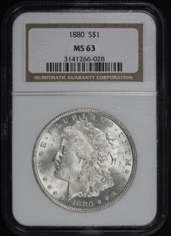 Obverse of this 1880 Morgan Dollar NGC MS-63