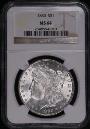 Obverse of this 1880 Morgan Dollar NGC MS-64
