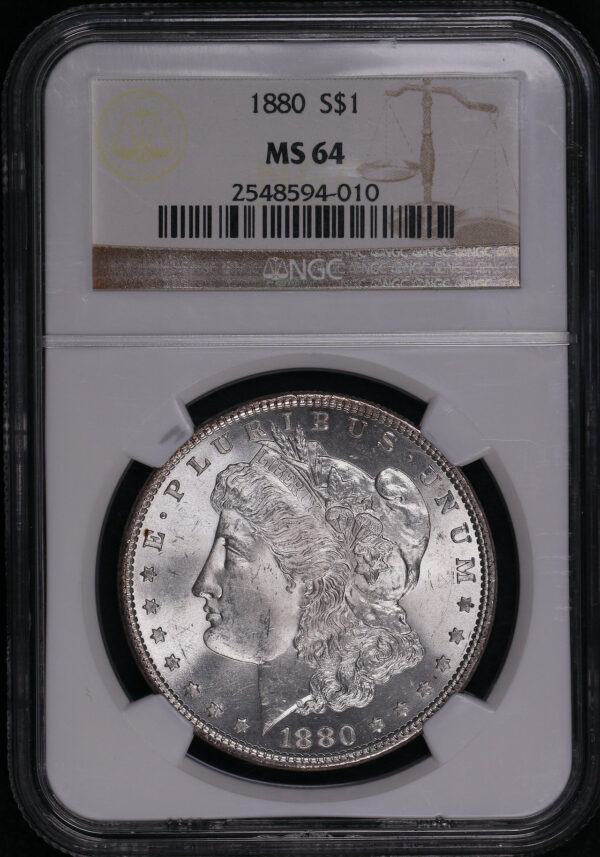 Obverse of this 1880 Morgan Dollar NGC MS-64