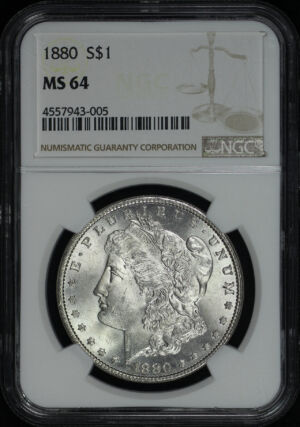 Obverse of this 1880 Morgan Dollar NGC MS-64