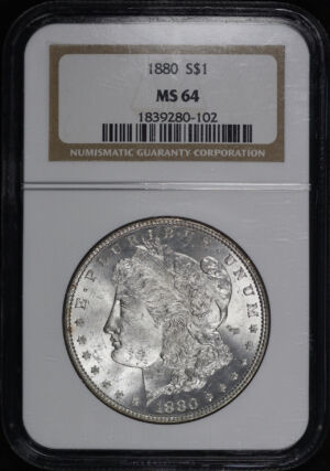 Obverse of this 1880 Morgan Dollar NGC MS-64