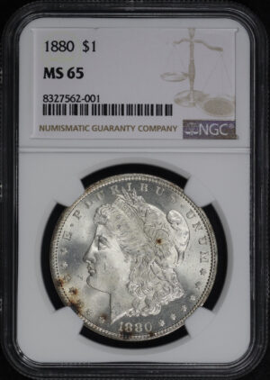 Obverse of this 1880 Morgan Dollar NGC MS-65