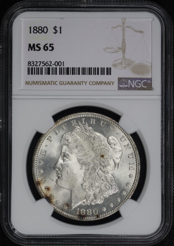 Obverse of this 1880 Morgan Dollar NGC MS-65