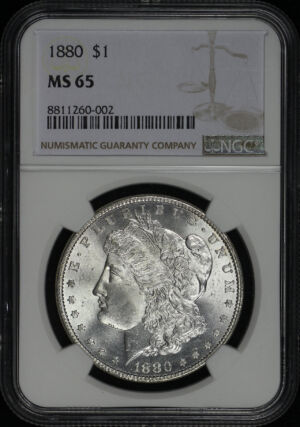 Obverse of this 1880 Morgan Dollar NGC MS-65