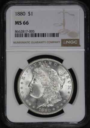 Obverse of this 1880 Morgan Dollar NGC MS-66